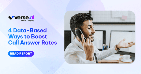 Report: 4 Data-based Ways to Boost Call Answer Rates, with photo of salesman on the phone