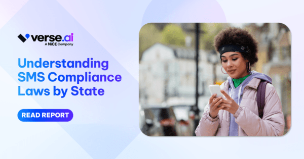 Report cover: girl texting, text reads "understanding compliance laws by state"
